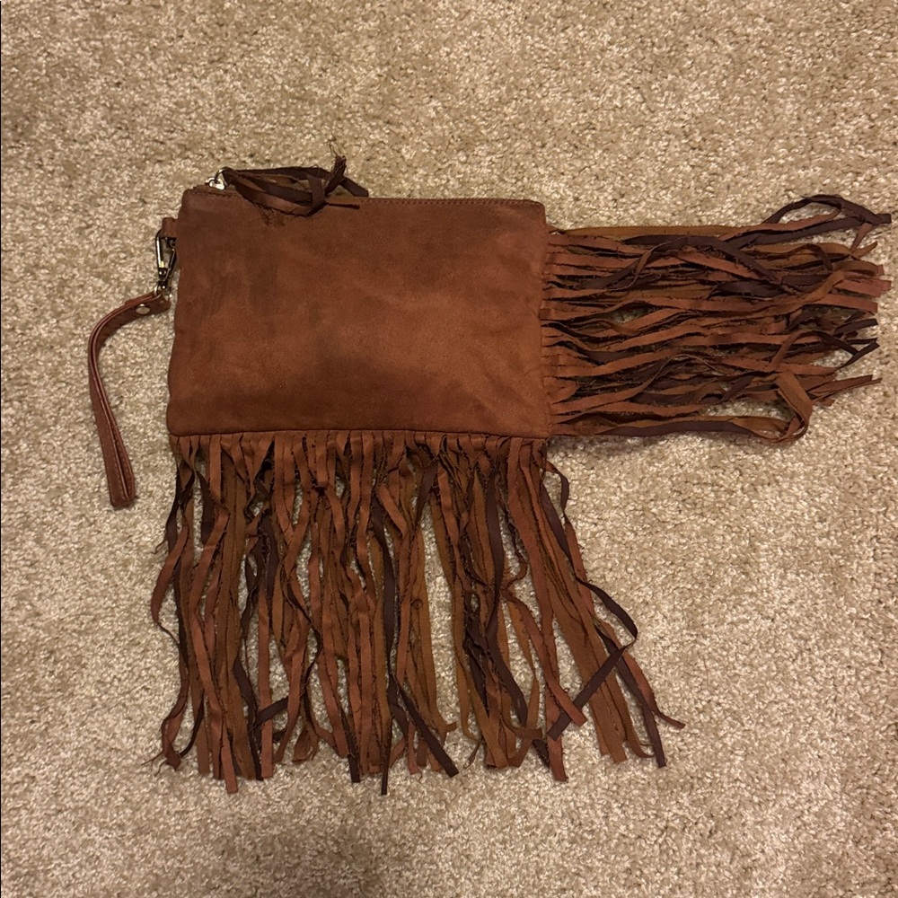 Fringe Brown Clutch